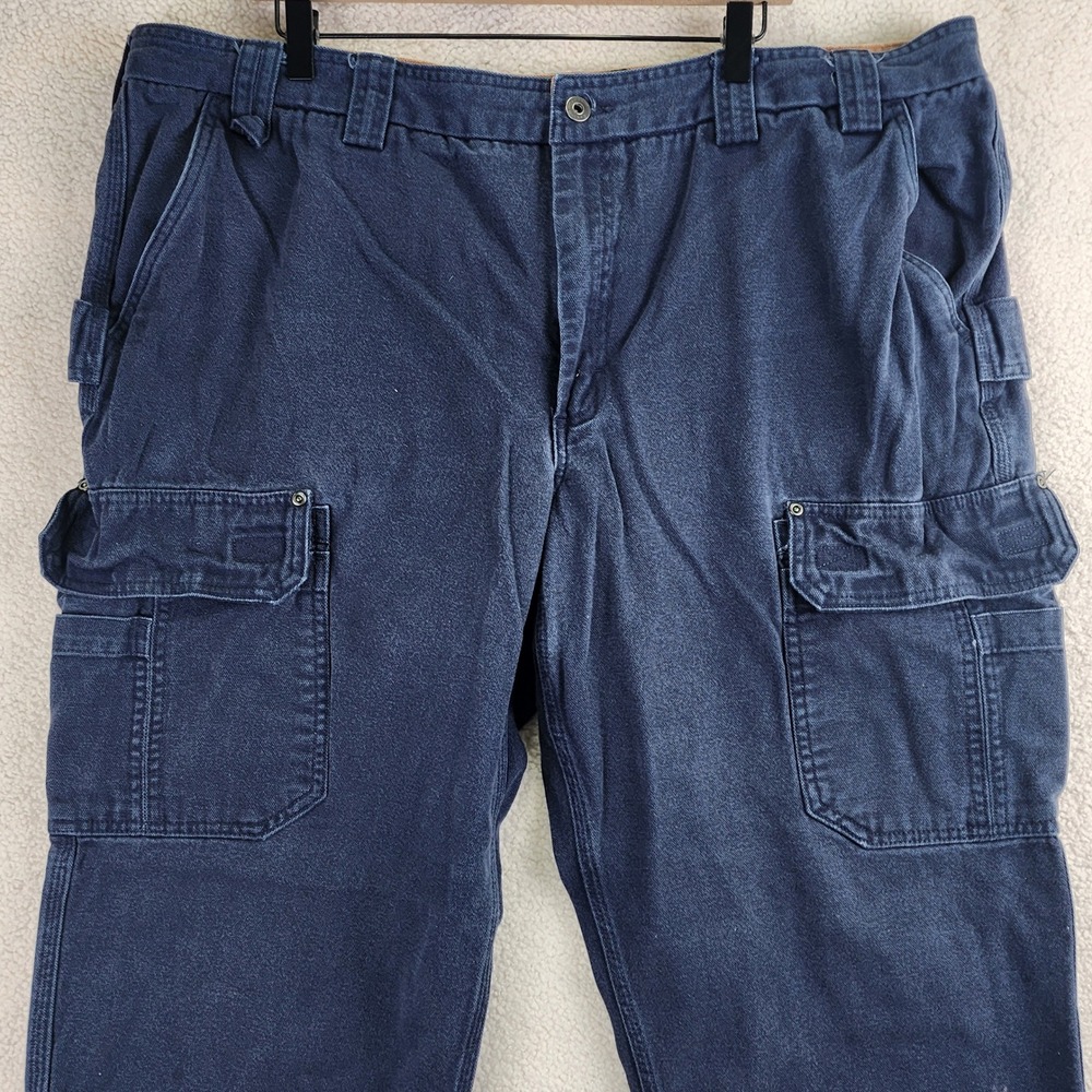 Duluth Trading Co‎ 92204 Cargo Pants Mens 46x30 Navy Blue Relaxed Fit Workwear - Picture 2 of 10